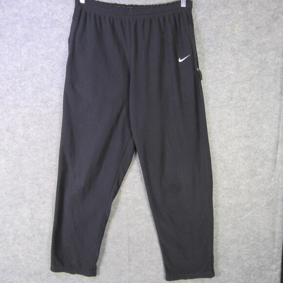 Nike Pants Mens XL Black Therma-Fit Fleece Track Warm Up Ankle Zip Hem Athletic - Picture 1 of 9